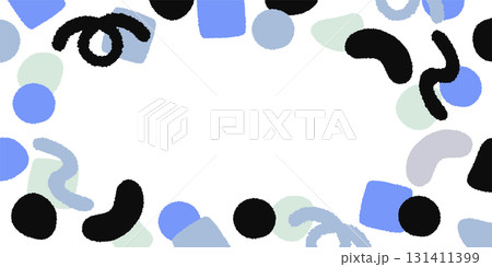 抽象的な図形のかわいいフレーム素材イラスト 131411399