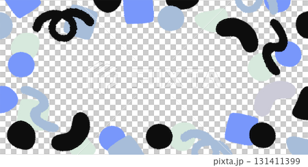 抽象的な図形のかわいいフレーム素材イラスト 131411399