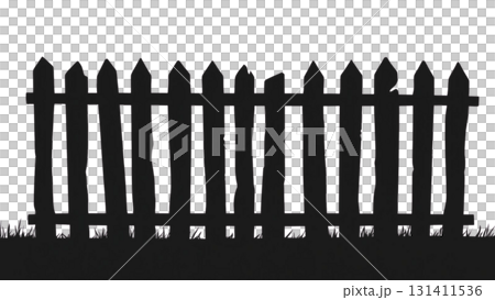 Landscape with a black and white fence 131411536
