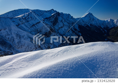 八ヶ岳連峰・硫黄岳への登りから見る厳冬の横岳と赤岳 八ヶ岳連峰・硫黄岳への登りから見る厳冬の横岳と赤岳 131412020