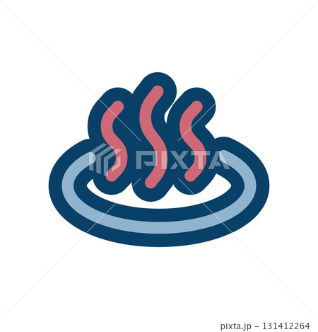 シンプルな温泉のアイコンイラスト 131412264