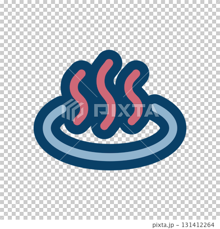 シンプルな温泉のアイコンイラスト 131412264