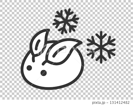 雪兔圖示插圖（線條畫） 131412482