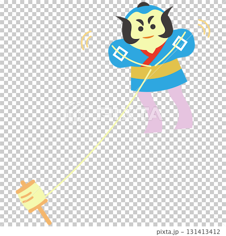 空を飛ぶやっこ凧のベクターイラスト 空を飛ぶやっこ凧のベクターイラスト 131413412