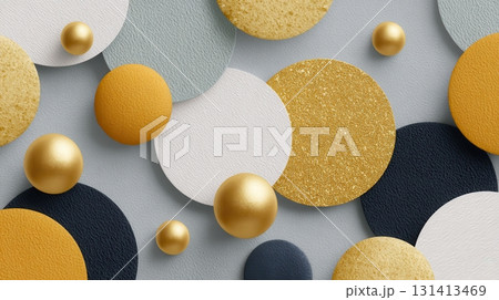Abstract background with baubles shaped like coins 131413469