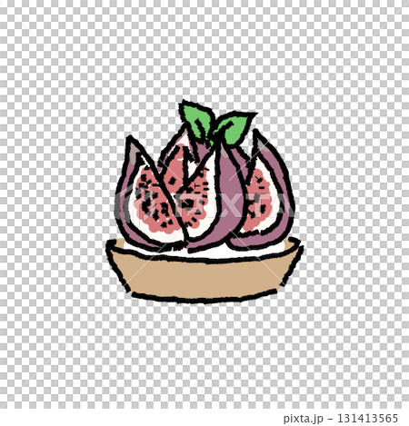 Color illustration of fig tart 131413565