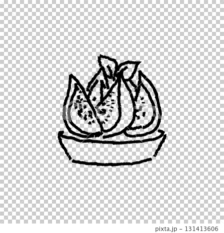 いちじくのタルトの線画イラスト いちじくのタルトの線画イラスト 131413606