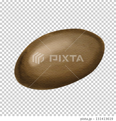 Glossy pebble. Coffee bean. Exotic fruit pit. Medlar. Botanical vintage style. Brown oval. Watercolor illustration isolated from the background. Hand drawn. High quality illustration Glossy pebble. Coffee bean. Exotic fruit pit. Medlar. Botanical vintage style. Brown oval. Watercolor illustration isolated from the background. Hand drawn. High quality illustration 131413619