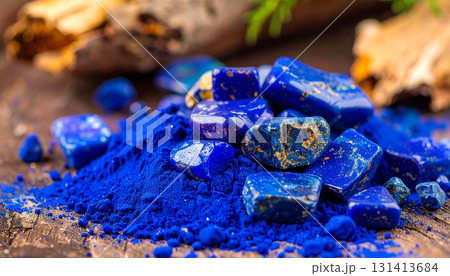 ラピスラズリを砕いた天然の顔料1 ラピスラズリを砕いた天然の顔料1 131413684