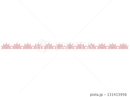 可愛らしいパステルピンクのレース風ボーダー 131413956