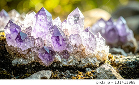 煌めく天然アメジスト原石 131413969