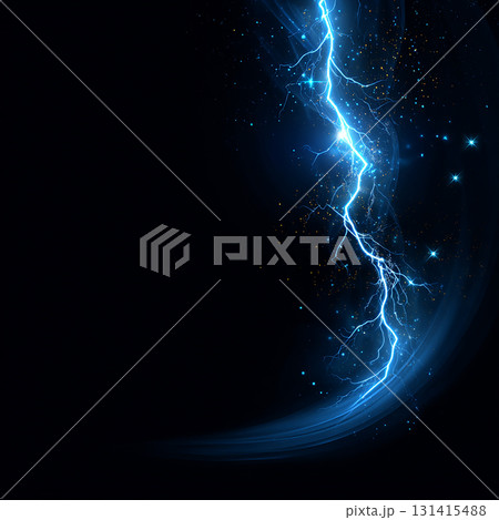 電光と火花が飛び散るサイバーまたはSF的なイメージ 131415488