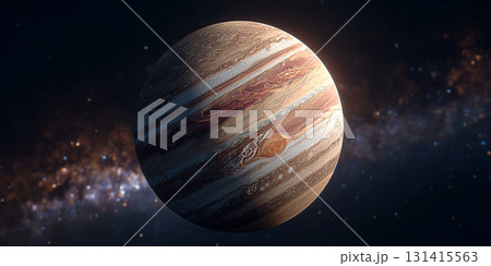 大赤斑と縞模様が特徴的な、広大な宇宙空間の木星 131415563