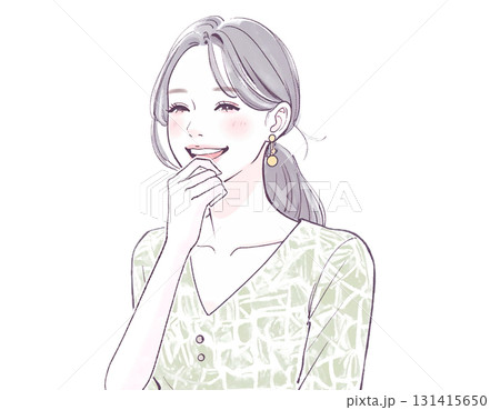 水彩画・手描き風のお笑い・大爆笑する女性のイラスト素材 水彩画・手描き風のお笑い・大爆笑する女性のイラスト素材 131415650