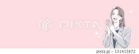 水彩画・手描き風のお笑い・大爆笑する女性のイラスト素材 131415672