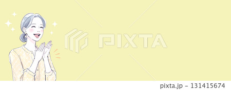 水彩画・手描き風のお笑い・大爆笑する女性のイラスト素材 131415674