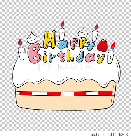 手描き風アルファベットシリーズ(Happy Birthday/イラスト付き) 手描き風アルファベットシリーズ(Happy Birthday/イラスト付き) 131416268