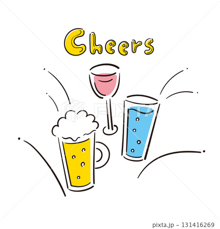 手描き風アルファベットシリーズ（Cheers／イラスト付き） 131416269