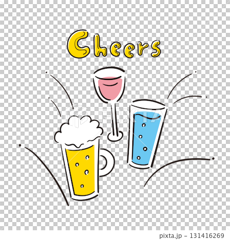 手描き風アルファベットシリーズ（Cheers／イラスト付き） 131416269
