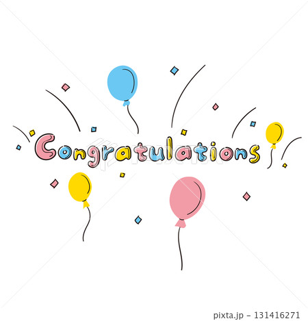 手描き風アルファベットシリーズ(Congratulations/イラスト付き) 手描き風アルファベットシリーズ(Congratulations/イラスト付き) 131416271