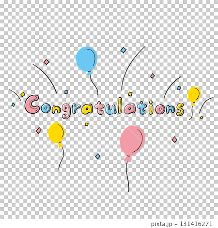 手描き風アルファベットシリーズ(Congratulations/イラスト付き) 手描き風アルファベットシリーズ(Congratulations/イラスト付き) 131416271