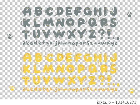Hand-drawn Alphabet Series (Cat Alphabet/Gray Cat & Tabby Cat) 131416273
