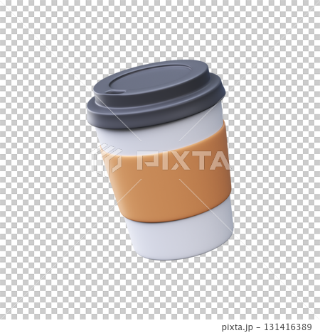 Realistic 3D Disposable Drink Cup with Holder 131416389