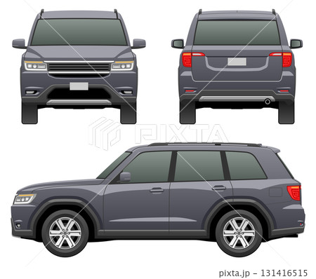 3方向から見た車のイラスト（LサイズSUV） 131416515