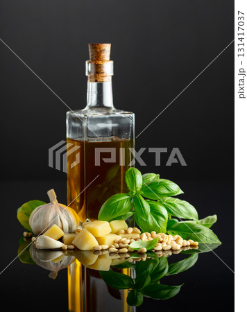 Ingredients for making Pesto sauce. 131417037