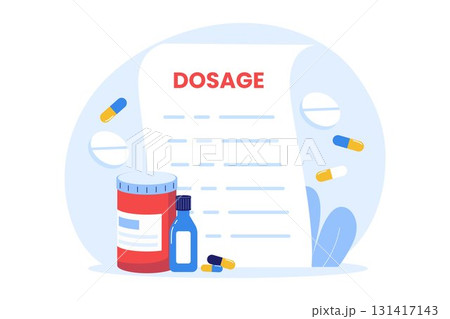 Illustration of Medication Dosage and Instructions Illustration of Medication Dosage and Instructions 131417143