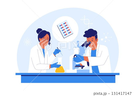 Illustration of New Drug Research and Pharmaceutical Development 131417147