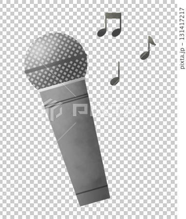 卡拉 OK 麥克風和音符插圖 卡拉 OK 麥克風和音符插圖 131417217