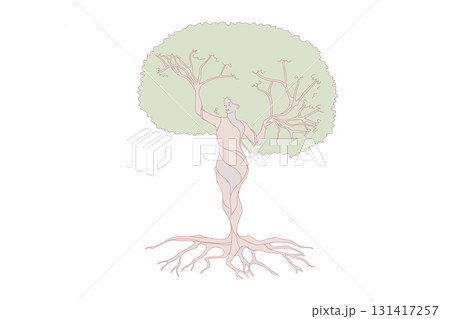 Woman shape being a natural forest tree Woman shape being a natural forest tree 131417257