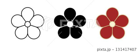 和風の花アイコンセット 和風の花アイコンセット 131417407