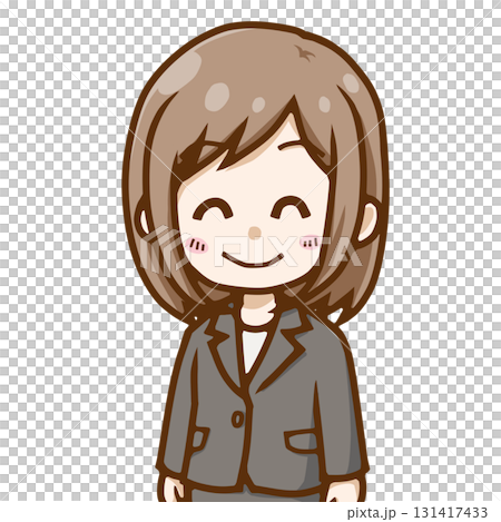 Smiling businesswoman (upper body, facial expression illustration) Smiling businesswoman (upper body, facial expression illustration) 131417433