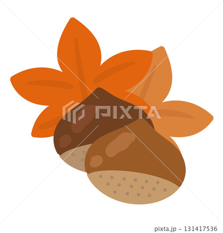 栗と紅葉 イラスト 栗と紅葉 イラスト 131417536