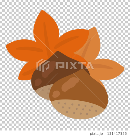 栗と紅葉 イラスト 栗と紅葉 イラスト 131417536