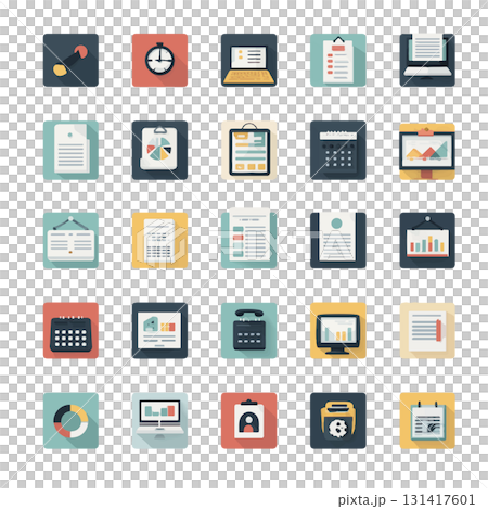 方形商務圖示集 方形商務圖示集 131417601