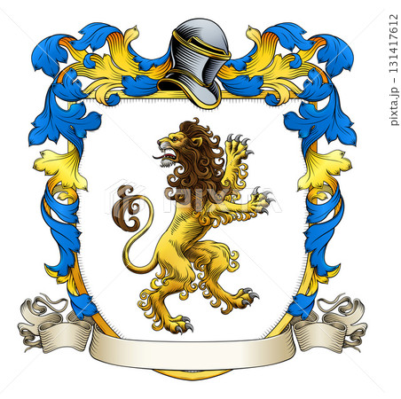 Coat of Arms Crest Lion Heraldic Medieval Shield 131417612