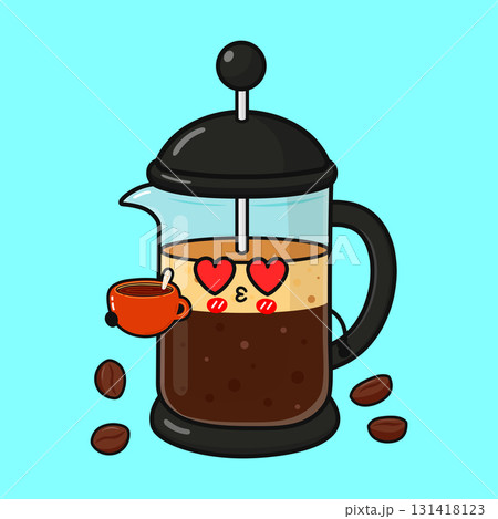 French press coffee maker loving coffee beans French press coffee maker loving coffee beans 131418123