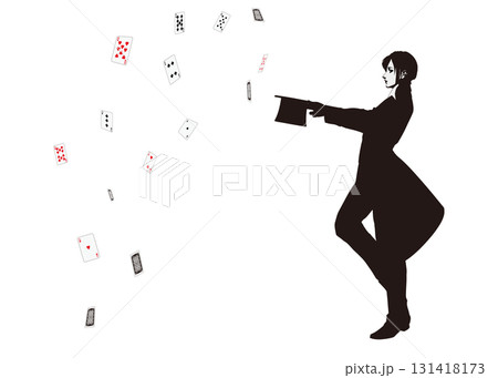 カードマジックをするマジシャン 131418173