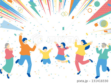 盛り上がる家族 131418330