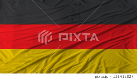 German flag waving. Flag of Germany with cloth texture 131418827