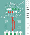 Winter Season Holidays Live Music Festival event vector poster template. Piano, trumpet silhouette, snowflake cartoon illustration. Christmas Jazz Night Fest Music performance, celebration background 131418999