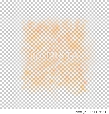 Square orange smoke layer on transparent background, abstract fog cloud texture for overlays and atmospheric visual effects 131419361