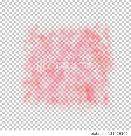 Square dark red smoke layer on transparent background, abstract fog cloud texture for overlays and atmospheric effects 131419365