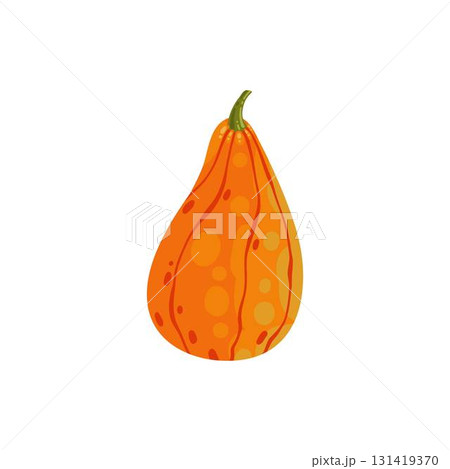 Autumn element. Natural eco pumpkin. Yellow, orange and red, green tree foliage colors fall season, harvest hand drawn element. Vector illustration Autumn element. Natural eco pumpkin. Yellow, orange and red, green tree foliage colors fall season, harvest hand drawn element. Vector illustration 131419370