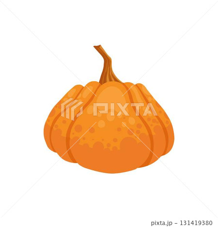 Autumn element. Natural eco pumpkin. Yellow, orange and red, green tree foliage colors fall season, harvest hand drawn element. Vector illustration Autumn element. Natural eco pumpkin. Yellow, orange and red, green tree foliage colors fall season, harvest hand drawn element. Vector illustration 131419380