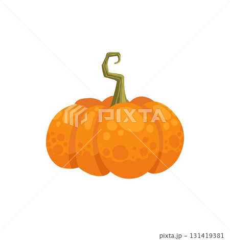 Autumn element. Natural eco pumpkin. Yellow, orange and red, green tree foliage colors fall season, harvest hand drawn element. Vector illustration Autumn element. Natural eco pumpkin. Yellow, orange and red, green tree foliage colors fall season, harvest hand drawn element. Vector illustration 131419381