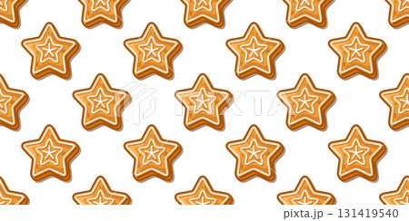 Seamless Gingerbread Star Pattern Seamless Gingerbread Star Pattern 131419540